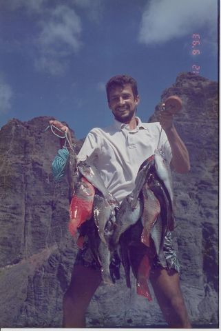 Pesca submarina con mi primo Juan José, en el norte de La Gomera.